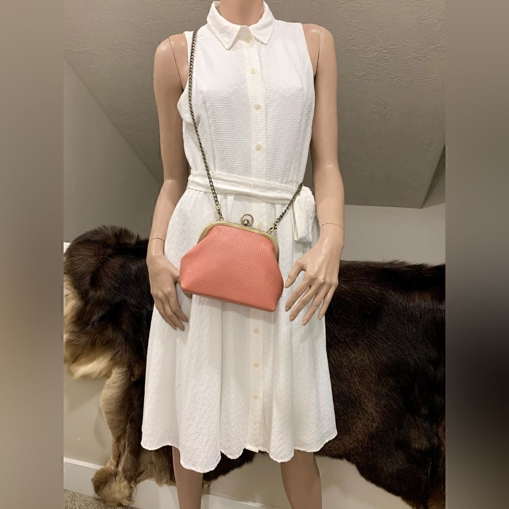 Handmade Genuine Cowhide Leather Kisslock Wristlet Shoulder Bag/Crossbody - Picture 8 of 15